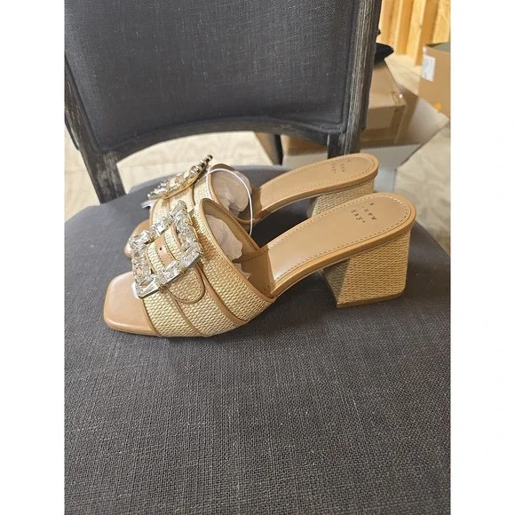 Women's A New Day 7.5 Kathleen Ornamented Block Heels Memory Foam Insole - Picture 2 of 4